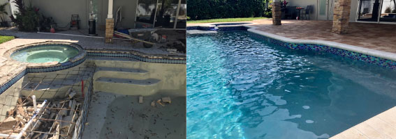 Before and After Pictures of Pool Remodel